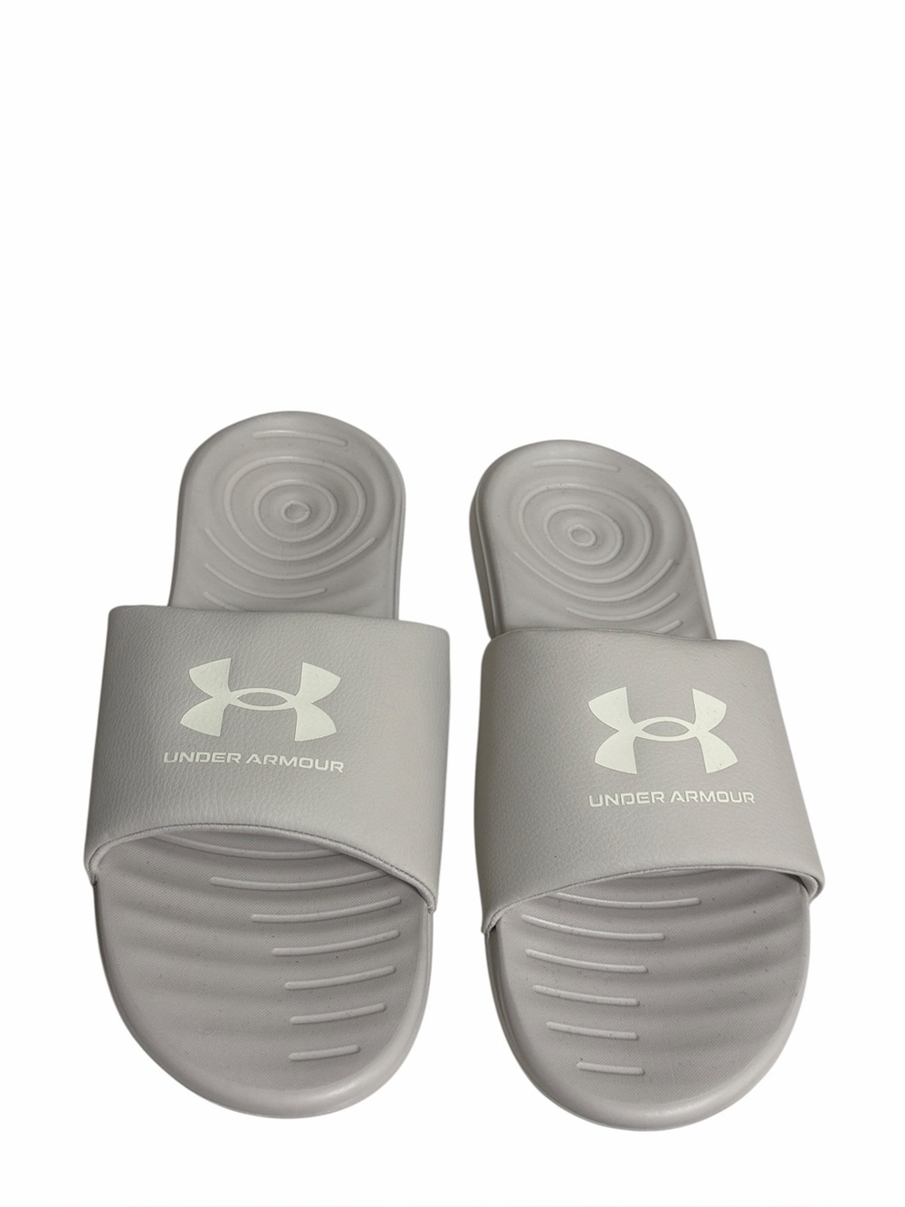Under Armour Light Gray Logo Slide Sandals Size 11